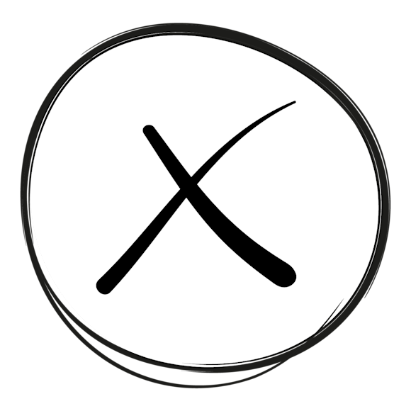 Graphic of an X in a circle