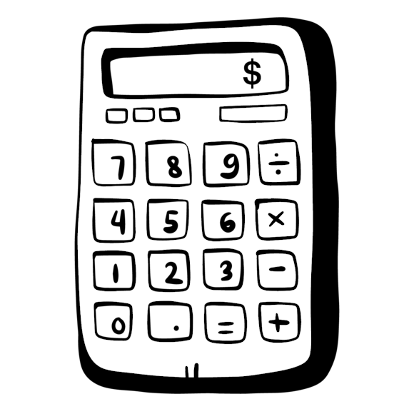 Digital illustration of calculator