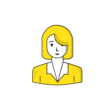 brand managers - Simple line drawing of a  yellow-haired figure 