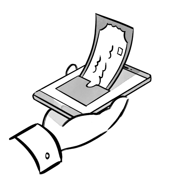 Graphic representing a mobile wallet