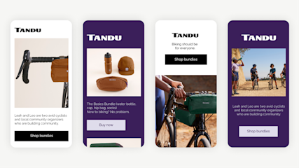 Variety of landing pages created on Mailchimp’s mobile app and shared across marketing campaigns.