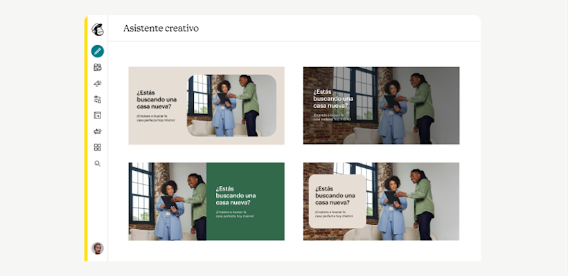 Ejemplo de la herramienta Creative Assistant de Mailchimp