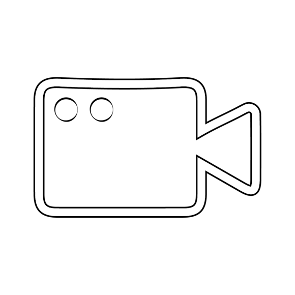 explainer videos concept - Simple line drawing of a video camera icon 
