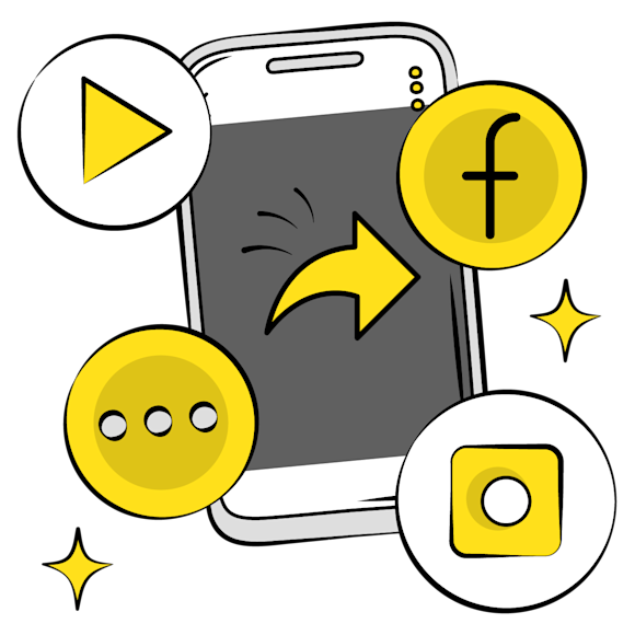 smartphone surrounded by social media icons 