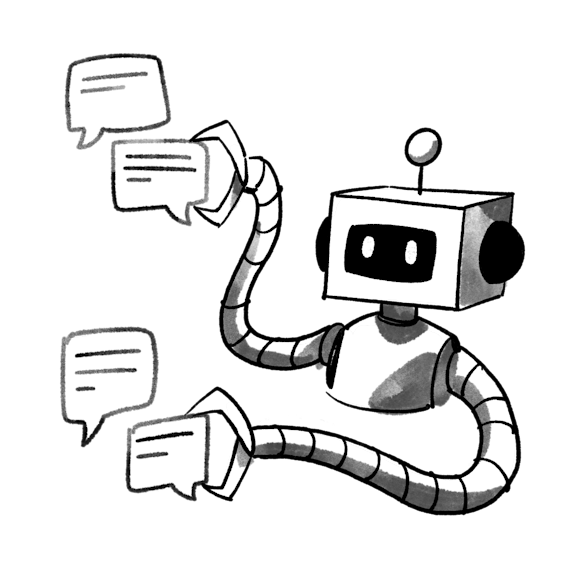 Robot holding messages