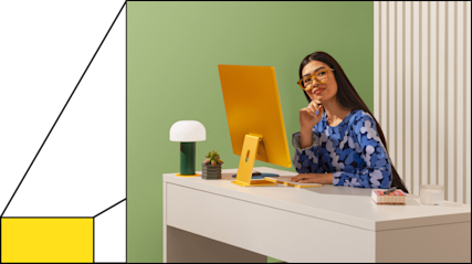 Employee working on desktop