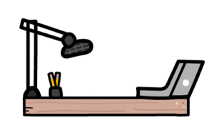 A series of simple line drawings showing different computer peripherals including a keyboard, mouse, headphones and monitor