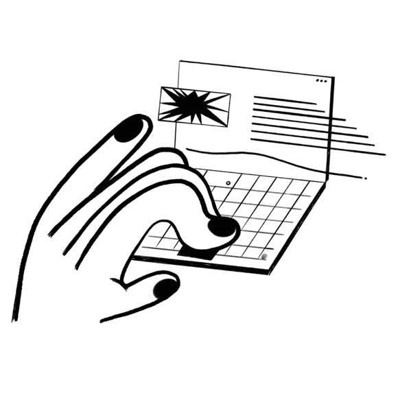 Abstract hand and laptop