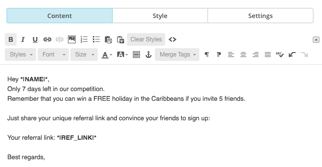 Image of custom fields in ReferralHero