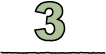 Large green number 3 with a simple underline beneath it