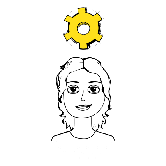 customer with bolt above head