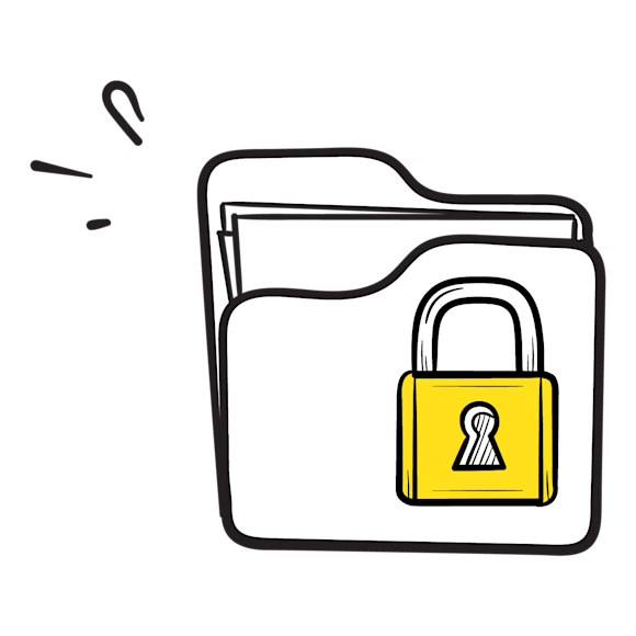 Graphic of a folder with a lock on it 