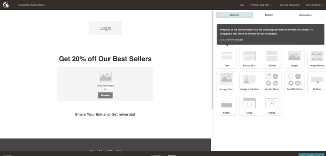 Image showing the ReferralCandy Mailchimp integration in action