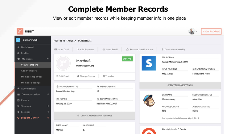 Image of member records with text Complete member records