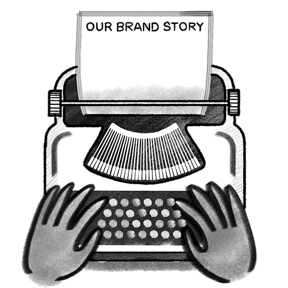 Typewriter typing: “Our Brand Story”