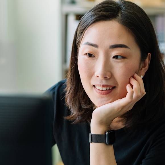 Woman working on computer