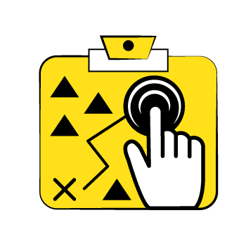 start your journey - line drawings of abstract shapes on a clipboard