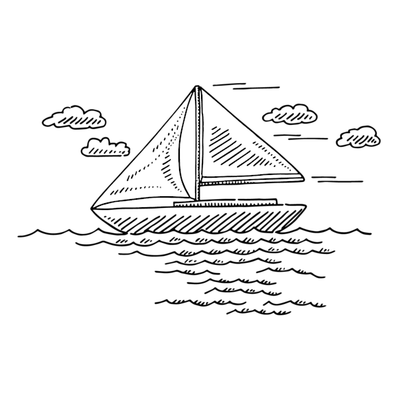 illustration of a sailboat in water