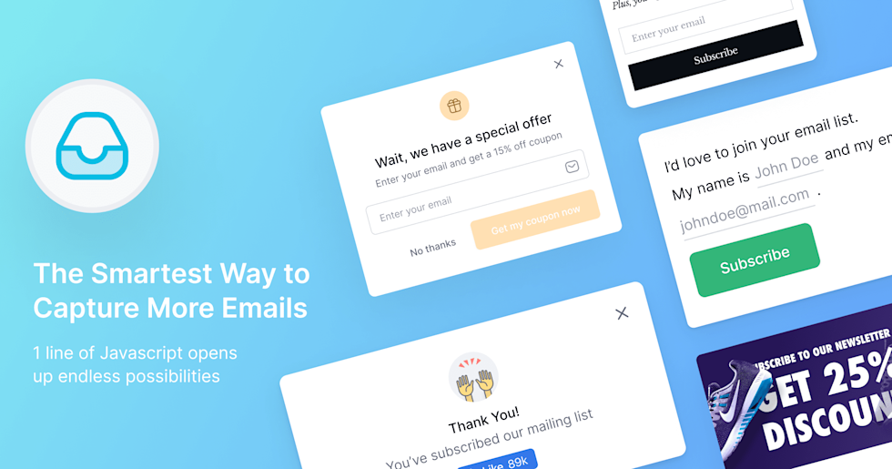 Gleam Capture: Target beautiful messages or opt-in forms to the right users at the right time to build your email list & grow your business.