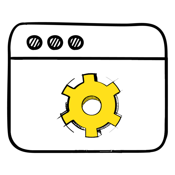 Graphic of a settings icon