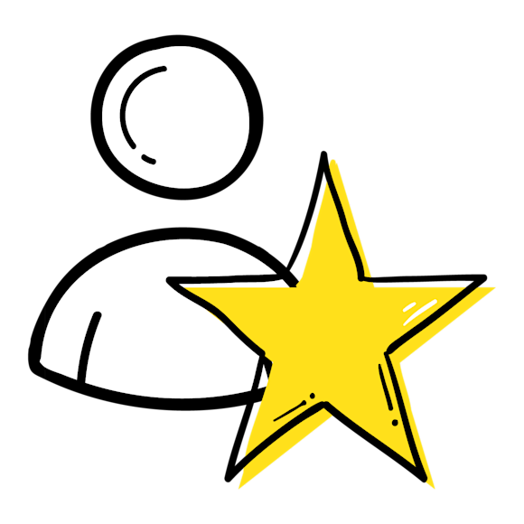 customer with a star