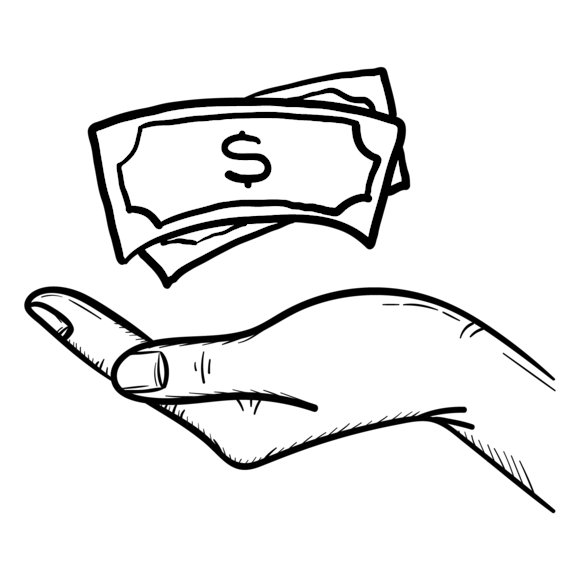 Hand holding dollar bills