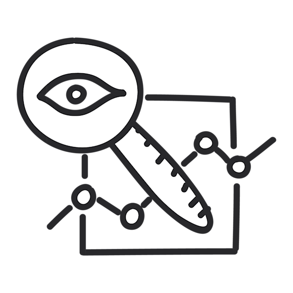 magnifying glass and an eye