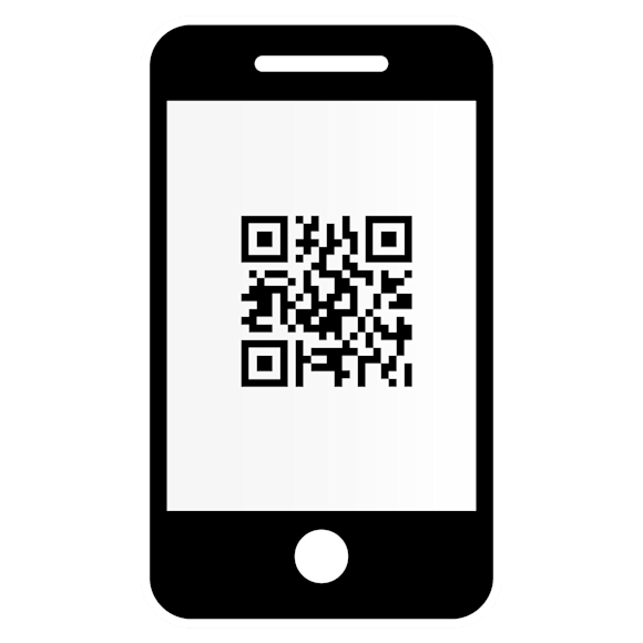 phone with QR code