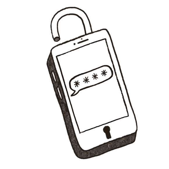 phone that appears to be a lock with a password on the screen