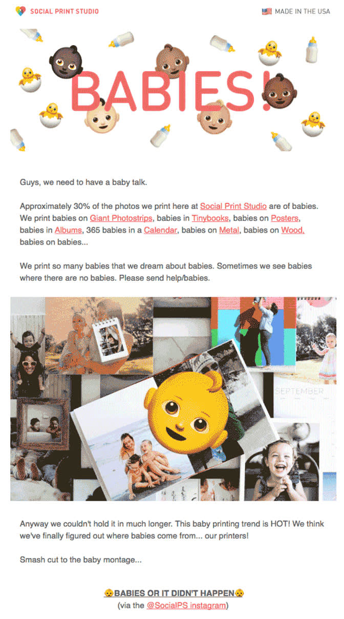 A newsletter about babies