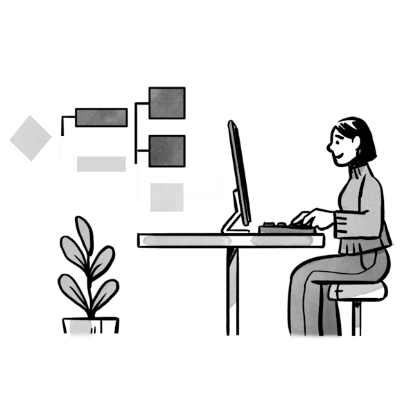 Woman working on a computer