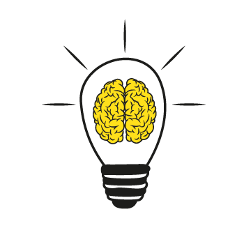 competitive intelligence - illustration of a glowing light bulb with a brain inside 