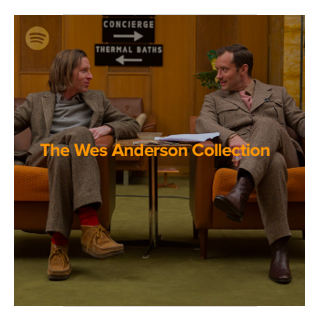 A series of connected images showing people seated in a waiting area with warm wood paneling and retro-style furniture in muted tones