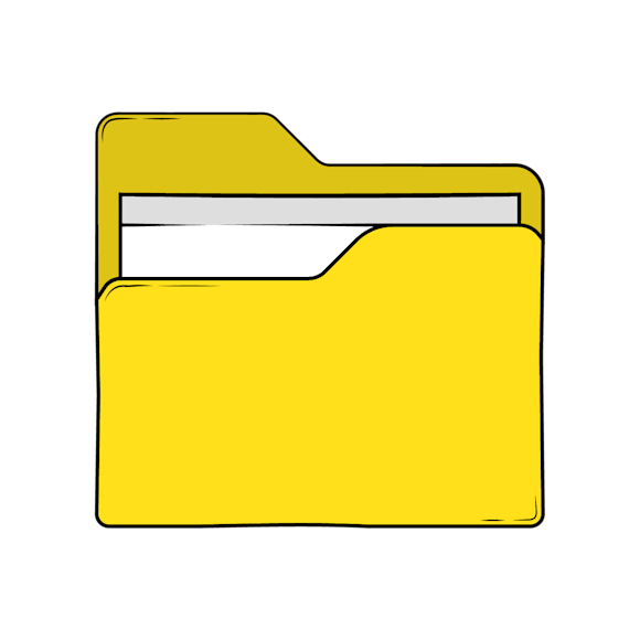 types of files concept - A simple yellow file folder icon 