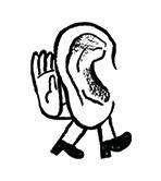 Illustration of an ear listening up.