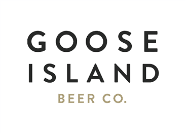 Black and white Goose Island Beer Co. logo with company name in modern, spaced lettering