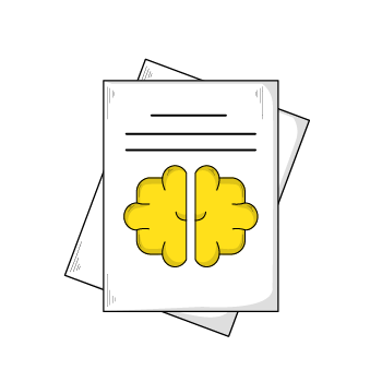 parts of a whitepaper - illustration of a paper with a brain icon 