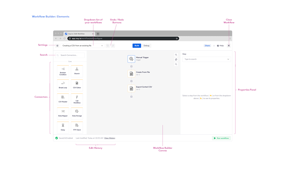 Image of tray.io workflow builder