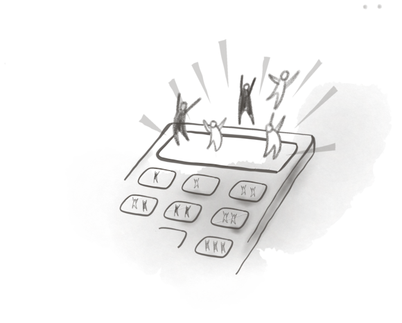 People dancing on a calculator