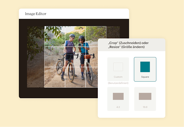 Zuschneiden eines Marketing-Assets mit dem Image Editor in Content-Studio von Mailchimp.