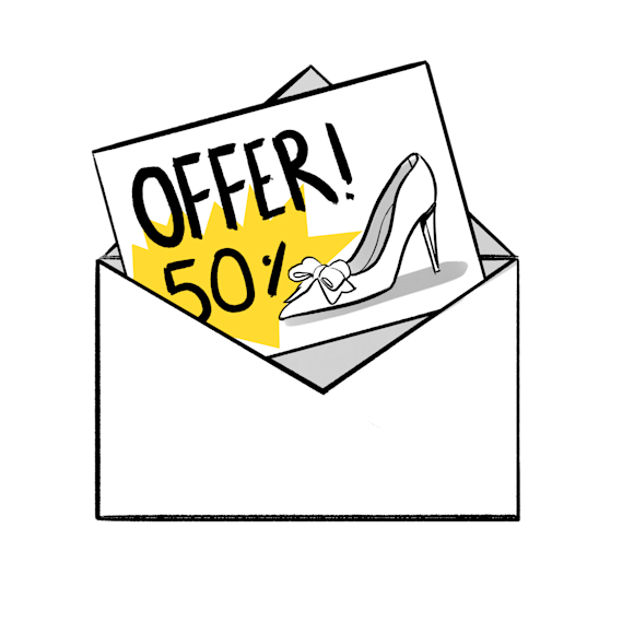 50% offer in envelope