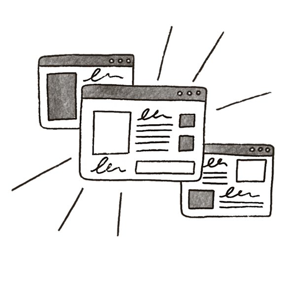 3 different webpage variations