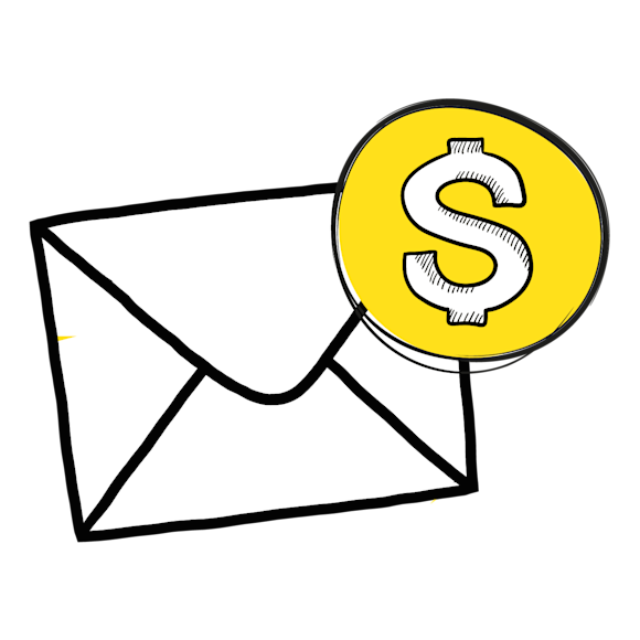 envelope and dollar sign