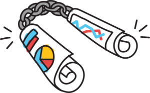 Two cartoon-style batteries with colorful markings lying side by side, drawn in a simple line art style with small radiating lines