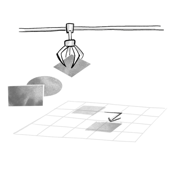 Robotic claw moving shapes