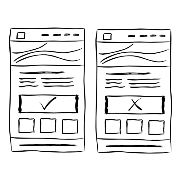 Icon of two website layouts