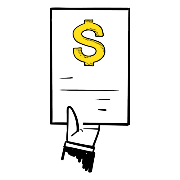 person holding an invoice
