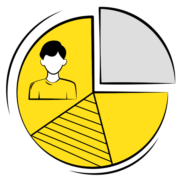 geotargeting benefits - Minimalist line drawing of a pie graph 