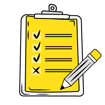 persona checklist - illustration of a clipboard with a checklist and a pencil