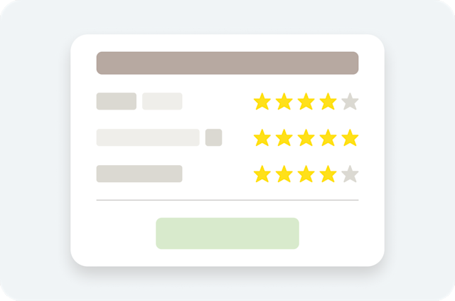 image with 4, 5, and 4 star reviews